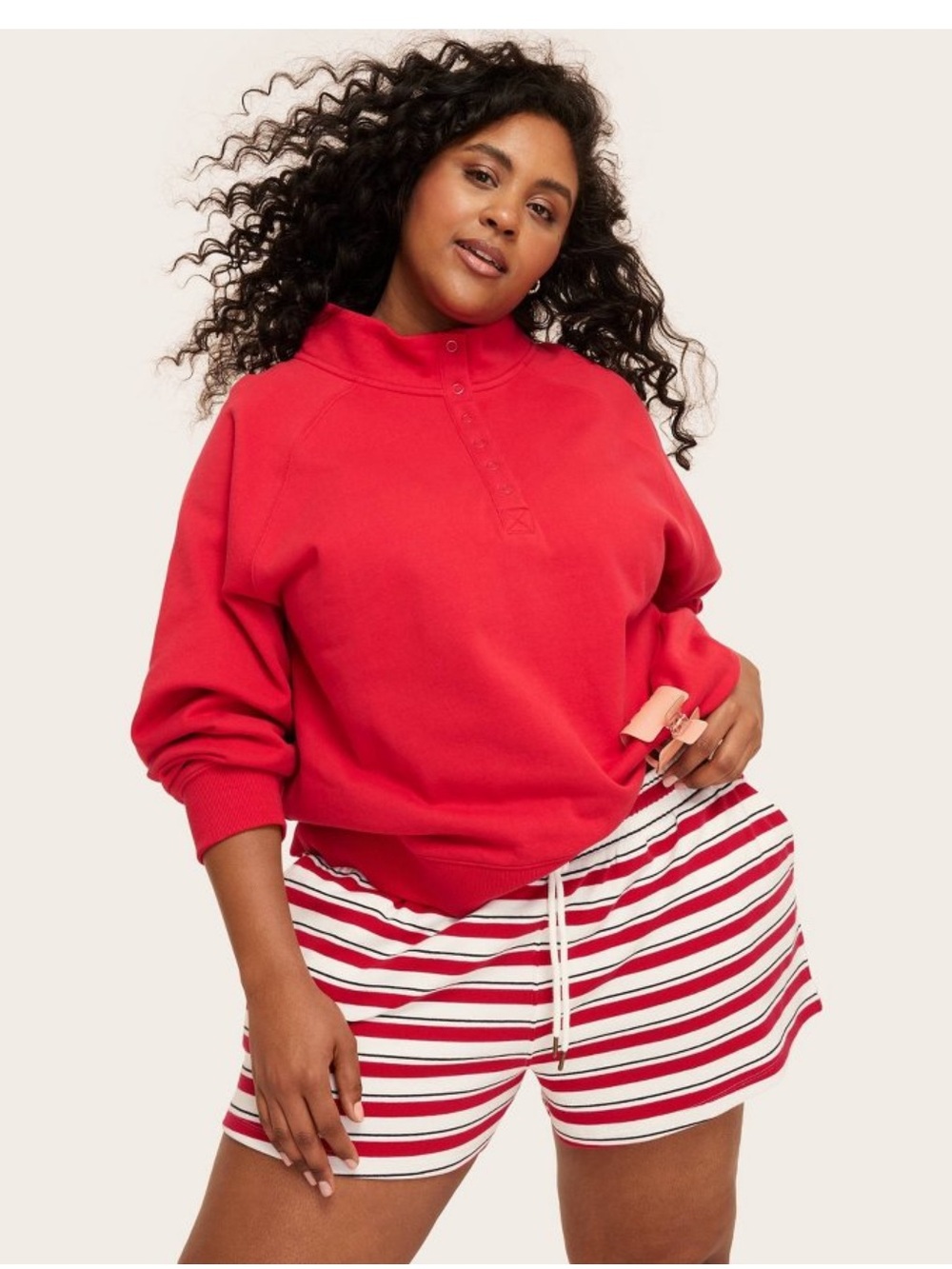 Women’s Red Striped Athletic Shorts